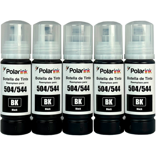 Kit 5 Botellas de Tinta Compatible con 544 de Epson 70ml c/u