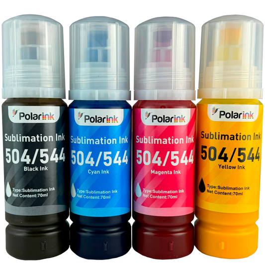Kit 4 Botellas de Tinta para Sublimar Compatible con 544 de Epson 70ml c/u Sublimación