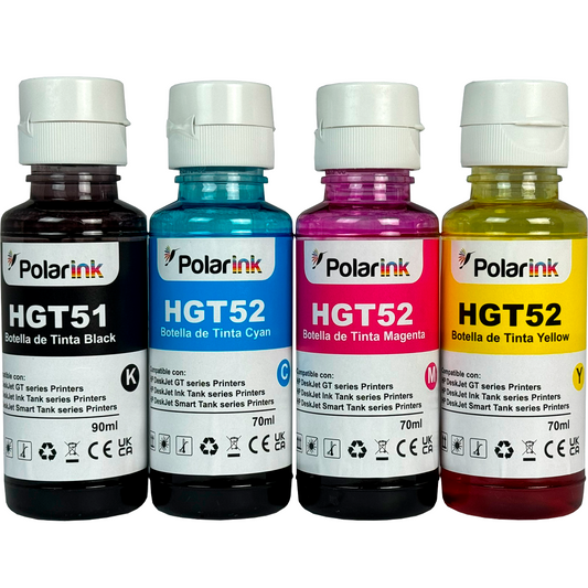 Kit 4 Botellas de Tinta Compatible con Gt53 Gt52