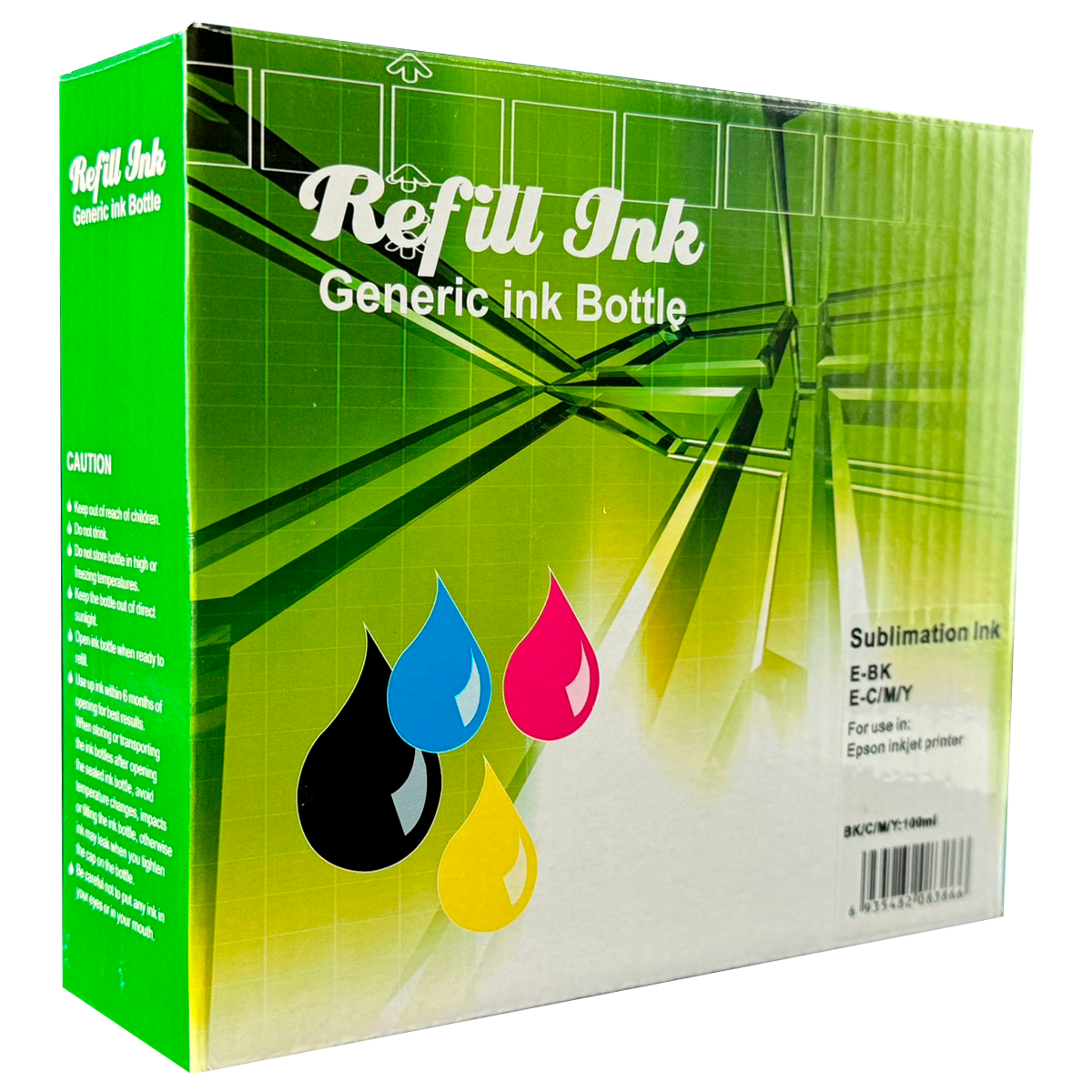 Kit 4 Botellas de Tinta para Sublimar Universal 100ml c/u Sublimación