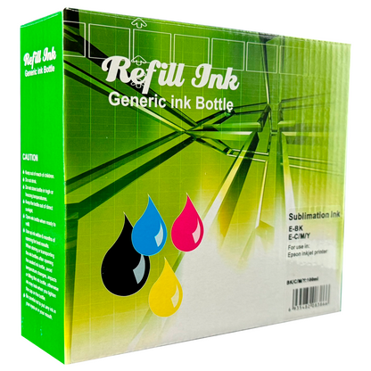 Kit 4 Botellas de Tinta para Sublimar Universal 100ml c/u Sublimación