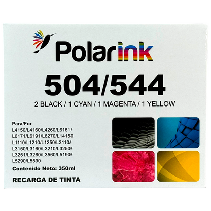 Kit 5 Botellas de Tinta Compatible con 544 de Epson 70ml c/u