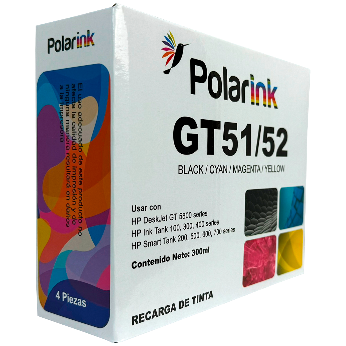 Kit 4 Botellas de Tinta Compatible con Gt53 Gt52