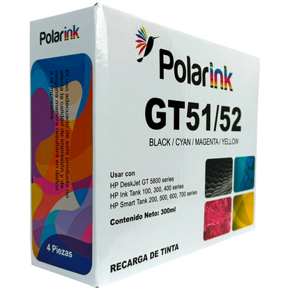Kit 4 Botellas de Tinta Compatible con Gt53 Gt52